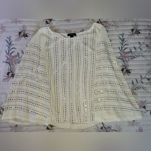 Alfani Size 10P Ivory, sparkling embellishments, Longsleeve Pullover Blouse.